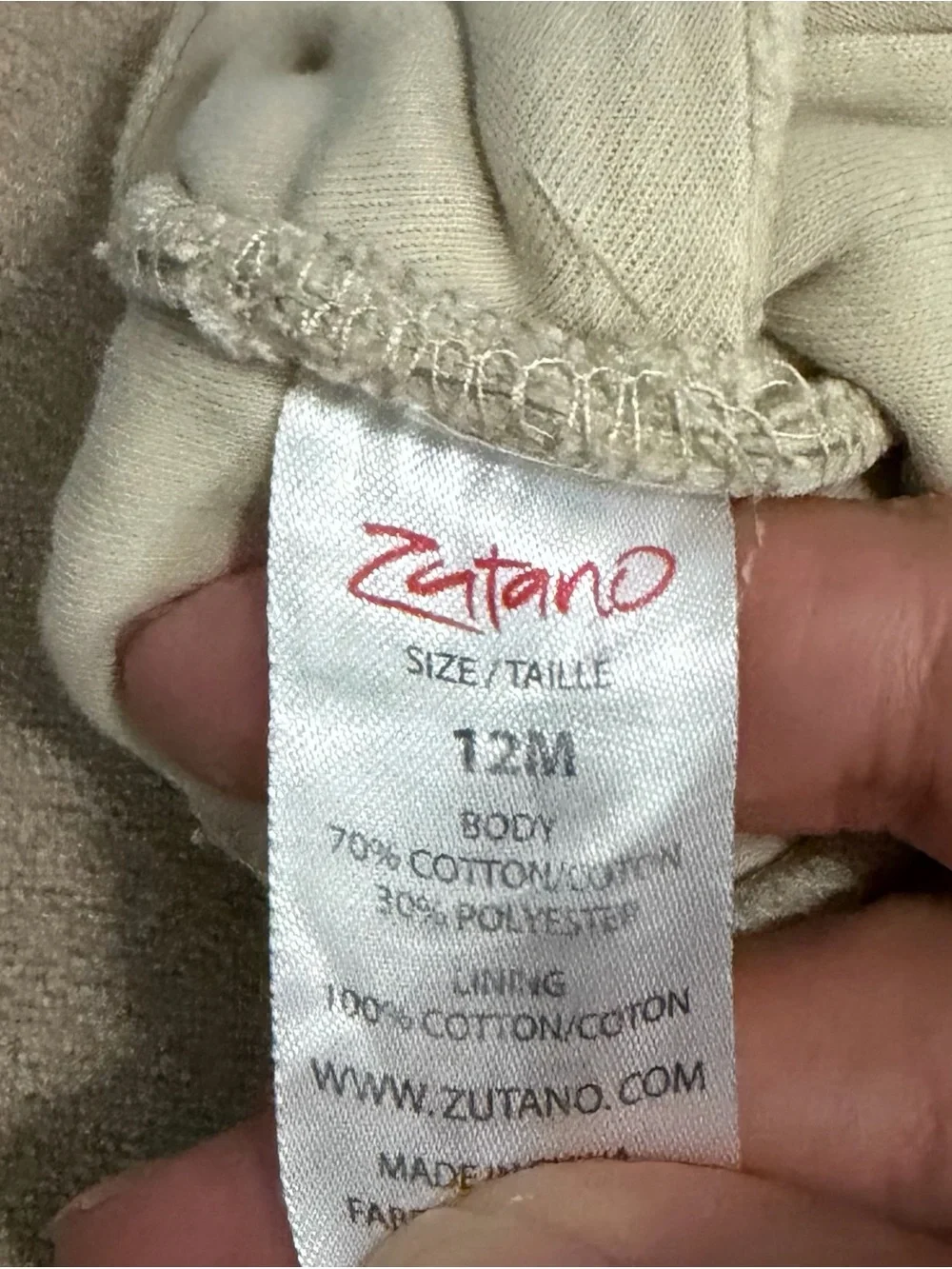 Zutano Cream Fleece-Lined Baby Walker Slippers